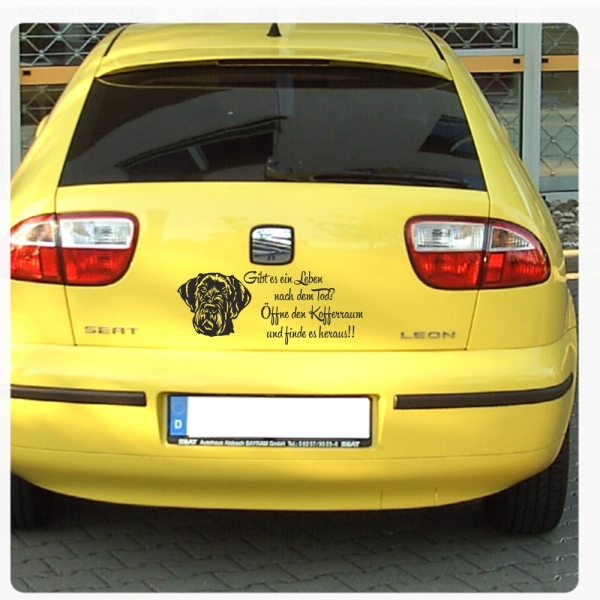 Schnauzer Riesenschnauzer Gibt es ein Leben nach dem Tod Sticker Auto Aufkleber A4277