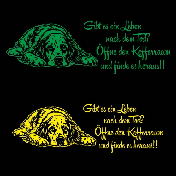Englischer Setter Gibt es ein Leben nach dem Tod Sticker Auto Aufkleber A4303