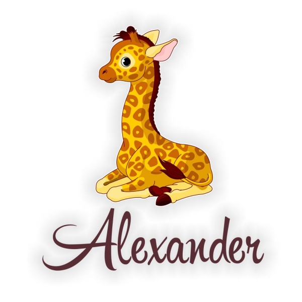 Türaufkleber Giraffe Pferd Junge Name Digitaldruck Wandtattoo Türtattoo DT067