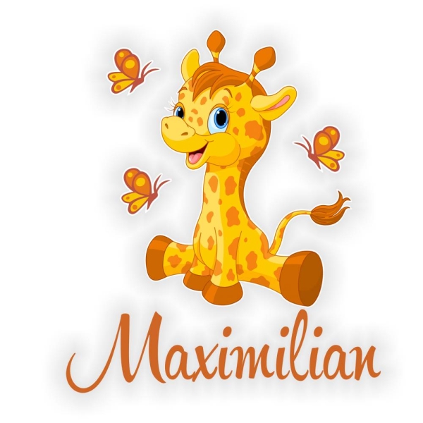 Türaufkleber Giraffe Name Pferd Digitaldruck Wandtattoo Türtattoo DT155