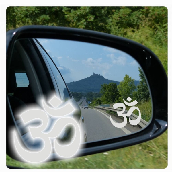 Auto Spiegel Aufkleber Om Zeichen Symbol Glasgravur Reiki Buddha clickstick G015