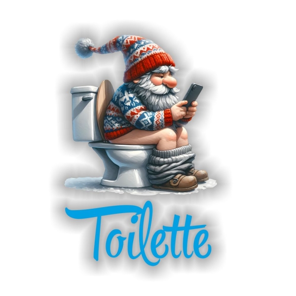 Gnom Türaufkleber Toilette Handy Digitaldruck Wandtattoo Türtattoo DT602