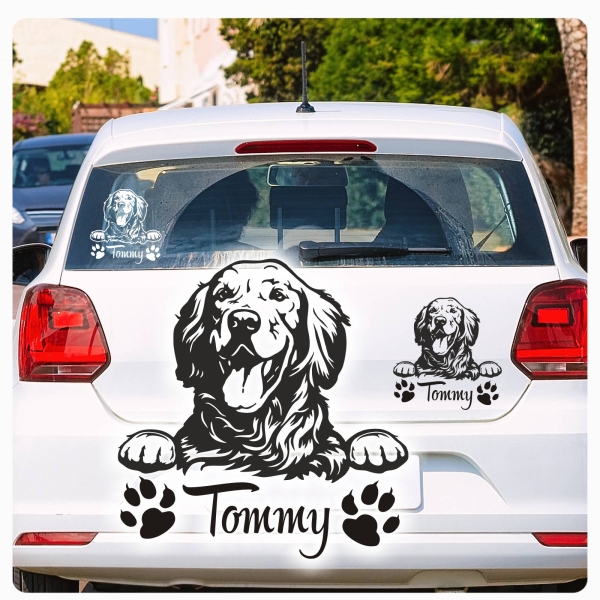 Golden Retriever Name Pfoten Autoaufkleber Auto Aufkleber Sticker A587