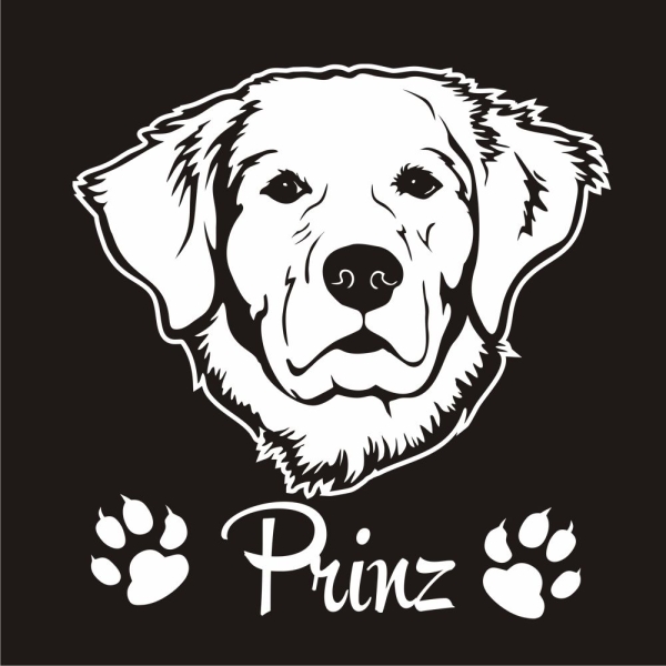 Auto Aufkleber Golden Retriver Name Autoaufkleber Hund Pfoten clickstick A591