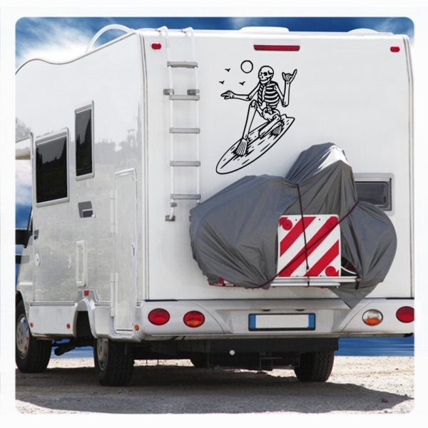 Hang Loose Surfer Skull Bones Wohnmobil Aufkleber Caravan Sticker WoMo305es Wohnmobil Aufkleber Caravan Sticker WoMo305