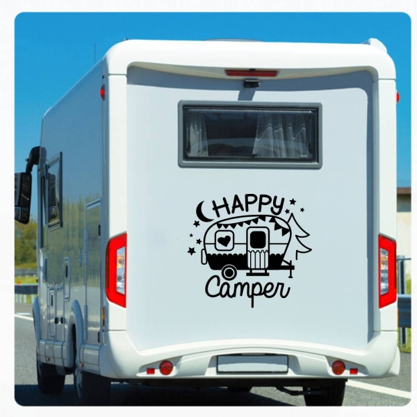 Wohnmobil Aufkleber Happy Camper WoMo Caravan Aufkleber Sticker WoMo331