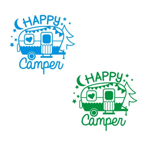 Wohnmobil Aufkleber Happy Camper WoMo Caravan Aufkleber Sticker WoMo331