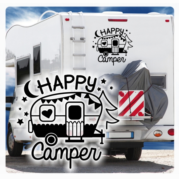 Wohnmobil Aufkleber Happy Camper WoMo Caravan Aufkleber Sticker WoMo331