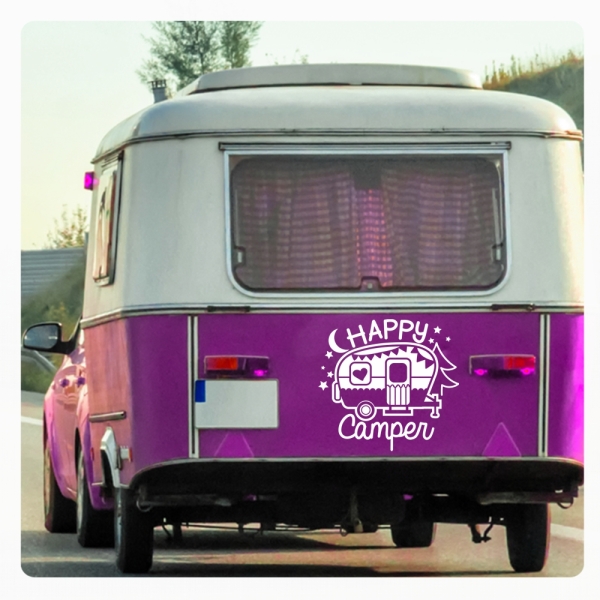 Wohnmobil Aufkleber Happy Camper WoMo Caravan Aufkleber Sticker WoMo331