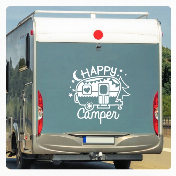 Wohnmobil Aufkleber Happy Camper WoMo Caravan Aufkleber Sticker WoMo331