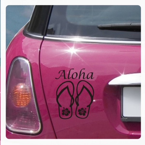 Hibiskus Hawaii Sandalen Aloha Auto Aufkleber A319