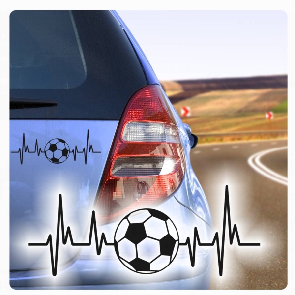 Autoaufkleber Herzschlag Heartbeat Fussball Soccer Auto Aufkleber A206