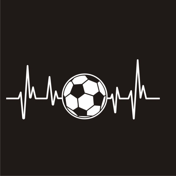 Autoaufkleber Herzschlag Heartbeat Fussball Soccer Auto Aufkleber A206