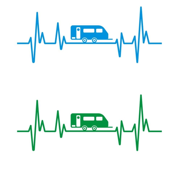 Autoaufkleber Herzschlag Heartbeat Camping Wohnwagen Auto Aufkleber A928