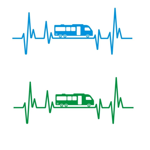 Autoaufkleber Herzschlag Heartbeat Camping Wohnmobil Auto Aufkleber A922