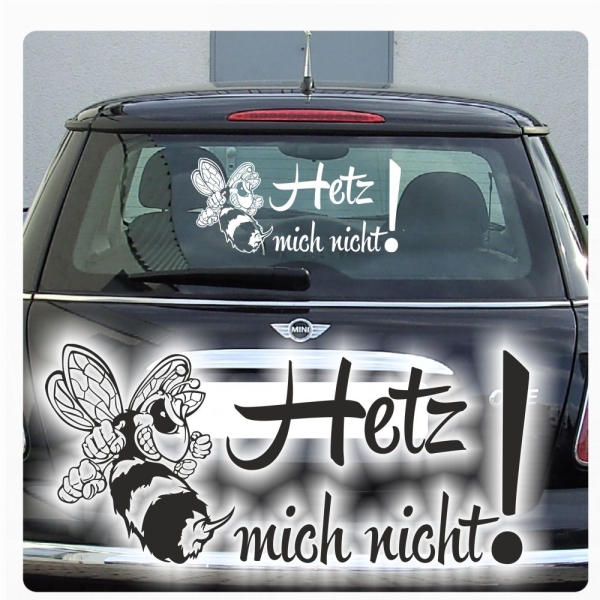 Hetz mich nicht! Auto Aufkleber Biene Wespe Hornisse Sticker A1073