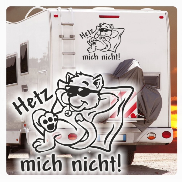 Wohnmobil Aufkleber Katze Peace Chillkatze Hetz mich nicht! Caravan WoMo240