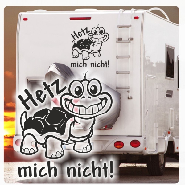 Wohnmobil Aufkleber Schildkröte Hetz mich nicht! WoMo Caravan Aufkleber Sticker WoMo121