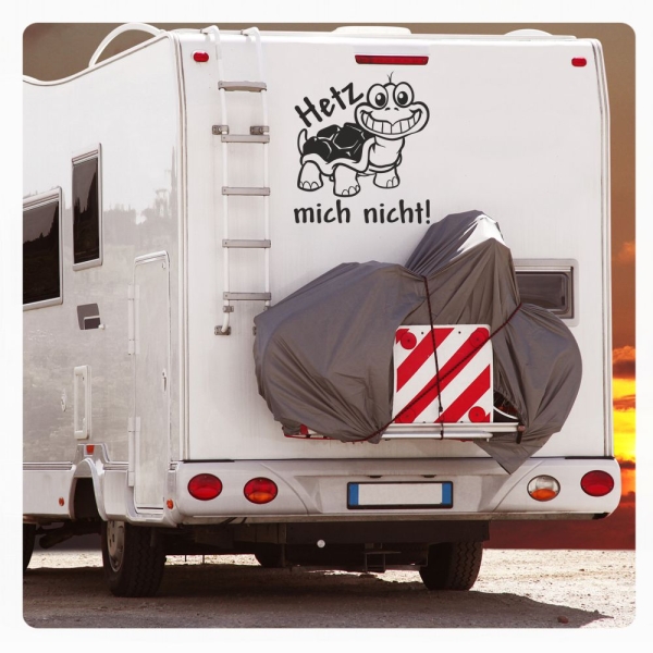 Wohnmobil Aufkleber Schildkröte Hetz mich nicht! WoMo Caravan Aufkleber Sticker WoMo121