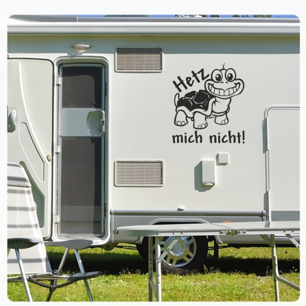 Wohnmobil Aufkleber Schildkröte Hetz mich nicht! WoMo Caravan Aufkleber Sticker WoMo121