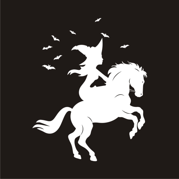 Hexe Sterne Fledermaus Autoaufkleber Aufkleber Sticker Auto Pferd A943