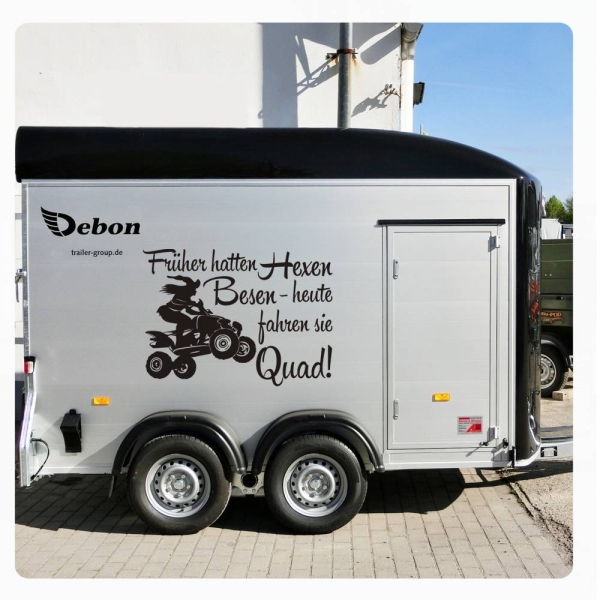 Quadanhänger Quad  Hexen Besen Aufkleber Sticker Auto Quad MQA004