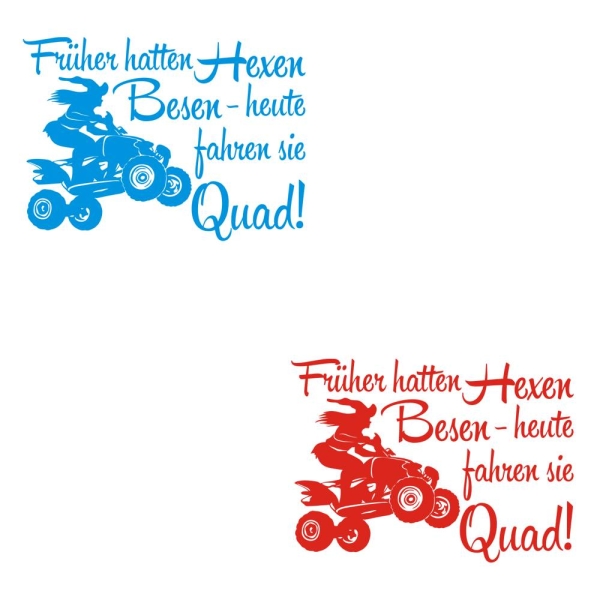 Quadanhänger Quad  Hexen Besen Aufkleber Sticker Auto Quad MQA004