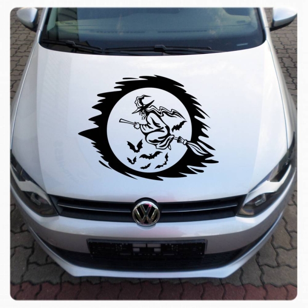 Autoaufkleber Hexe Witch Fledermäuse Mond Tattoo Auto Aufkleber Sticker Motorhaube A518