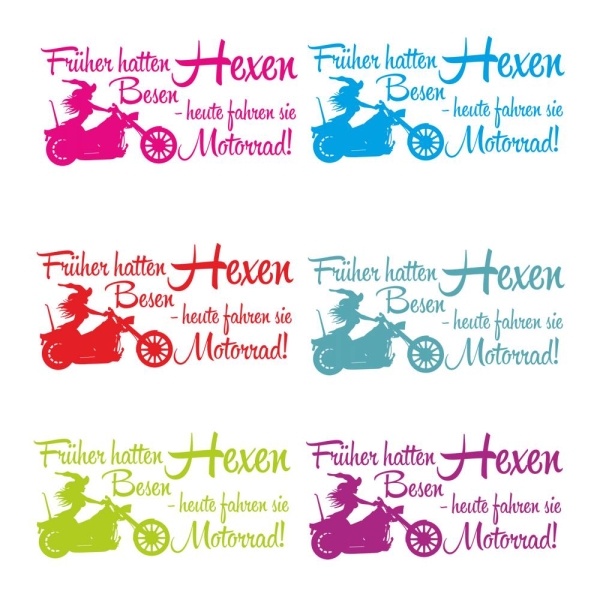 Aufkleber Früher hatten Hexen Besen, heute fahren sie Motorrad Chopper A4015