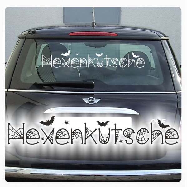 Auto Aufkleber Hexenkutsche Hexen Kutsche Hexe Spinnweben Sterne Sticker A1200