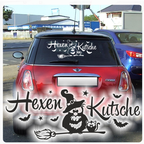 Auto Aufkleber Hexenkutsche Hexen Kutsche Hexe Autoaufkleber Sticker A4027