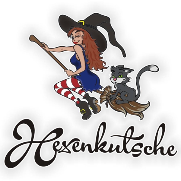 Hexe Besen Hexenkutsche Autoaufkleber Auto Aufkleber Sticker Katze Hexen DA670