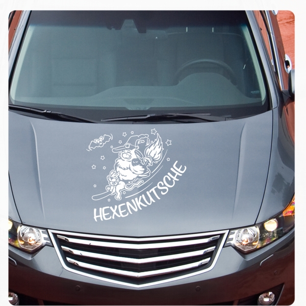 Eule Hexe Katze Hexenkutsche Auto Aufkleber Motorhaube Fledermaus Sterne A4185
