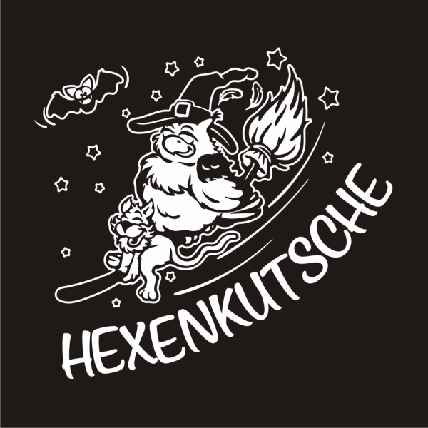 Eule Hexe Katze Hexenkutsche Auto Aufkleber Motorhaube Fledermaus Sterne A4185