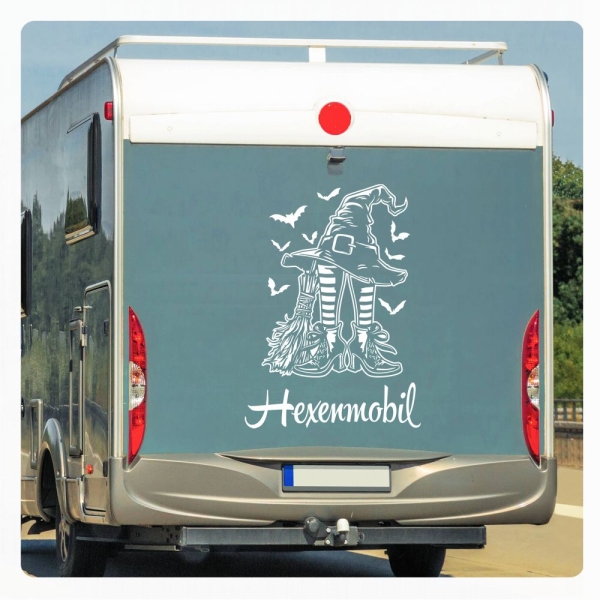 Wohnmobil Aufkleber Hexenmobil Hexenhut Hexe Besen Schuhe  Caravan Sticker WoMo456