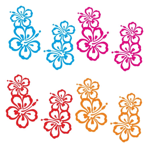 Aufkleber Sticker für Thermomix TM5 TM 6 Hibiskus Hawaii Blumen Tattoo TH410