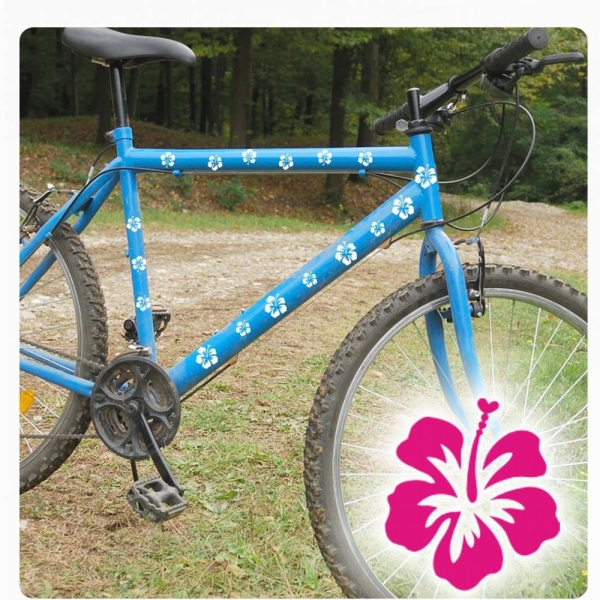 Fahrradaufkleber Bike Tattoo Aufkleber Hibiskus Hawaii SET F015