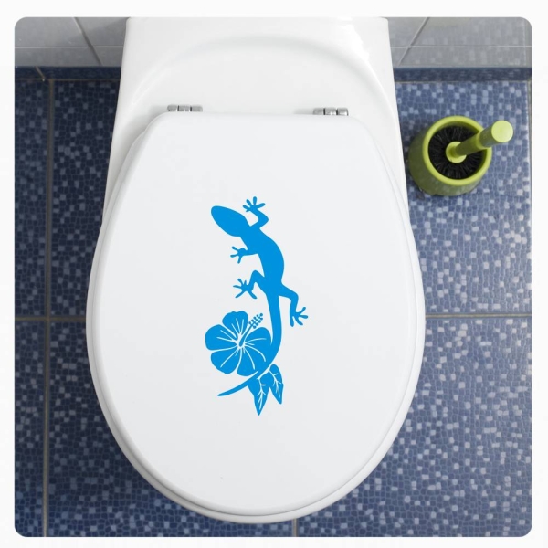 Hibiskus Gecko Gekko Echse WC Deckel Aufkleber TDA034