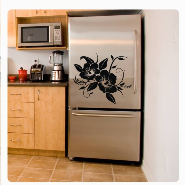 Hibiskus Blumen Kühlschrank Aufkleber Wandtattoo Küche Dekor Sticker K005