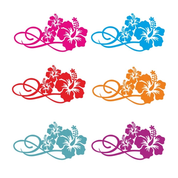 Hibiskus Hawaii Blumen Autoaufkleber Sticker Ranke Aufkleber A141
