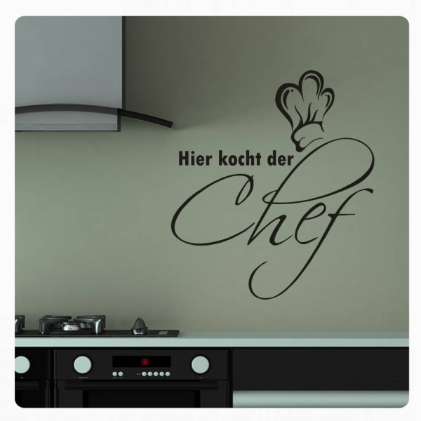 Wandtattoo Hier kocht der Chef Aufkleber Küche W916