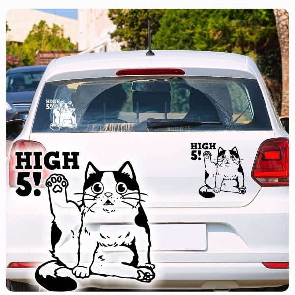 High Five 5 Katzenstreching Katze Kitty Kätzchen Autoaufkleber Auto Aufkleber Sticker A762