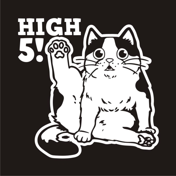 High Five 5 Katzenstreching Katze Kitty Kätzchen Autoaufkleber Auto Aufkleber Sticker A762