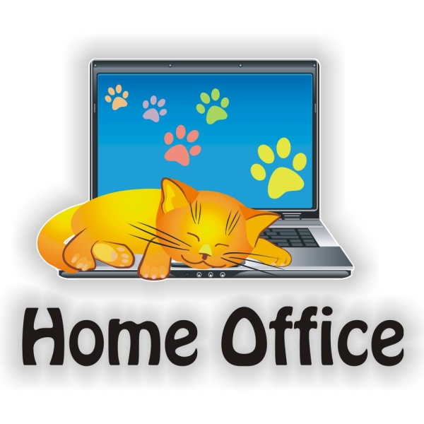 Türaufkleber Katze Laptop Katzenpfoten Kätzchen Digitaldruck Home Office Türtattoo  DT109