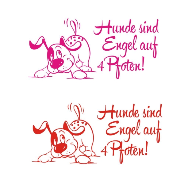 Hundeaufkleber Comic Hund Hunde sind Engel auf 4 Pfoten Sticker Auto Aufkleber A538