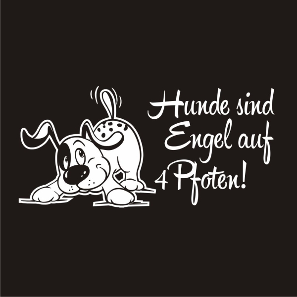Hundeaufkleber Comic Hund Hunde sind Engel auf 4 Pfoten Sticker Auto Aufkleber A538