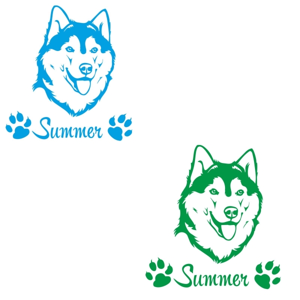 Hundeaufkleber Siberian Husky Name Pfoten Aufkleber A395