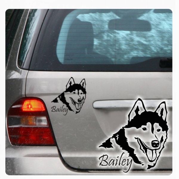 Siberian Husky Name Auto Aufkleber Autoaufkleber Sticker Hund A092