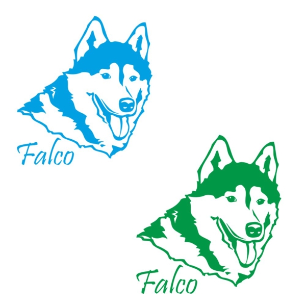 Siberian Husky Name Auto Aufkleber Autoaufkleber Sticker Hund A092