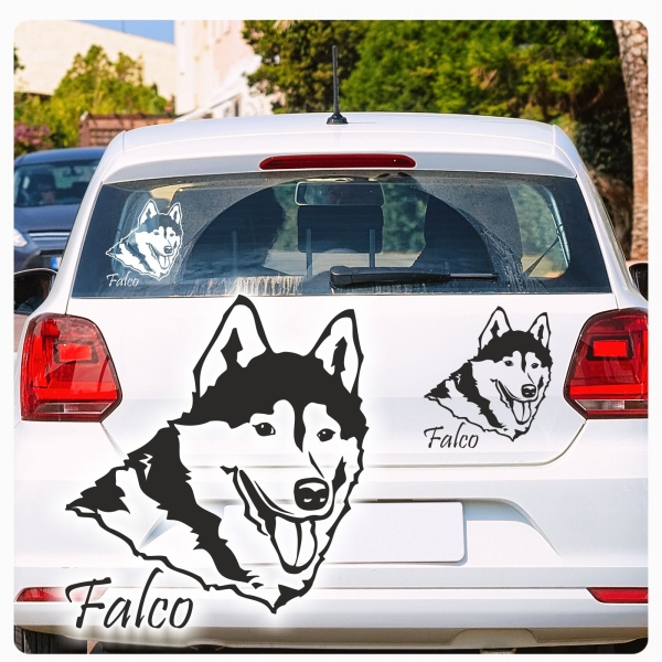 Siberian Husky Name Auto Aufkleber Autoaufkleber Sticker Hund A092